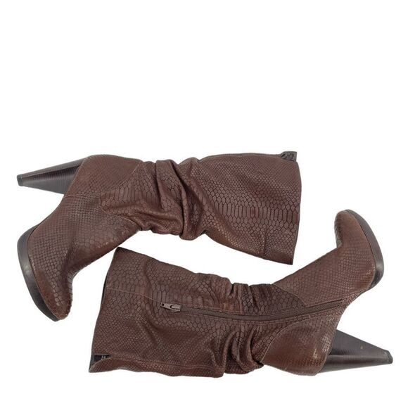 Carlos by Carlos Santana Infatuation crocodile embossed leather boots knee high - Picture 1 of 11